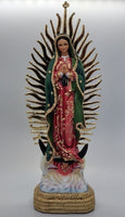 VIRGEN DE GUADALUPE EN RESINA DE 13 INCH / OUR LADY OF GUADALUPE STATUE 13 INCHES TALL